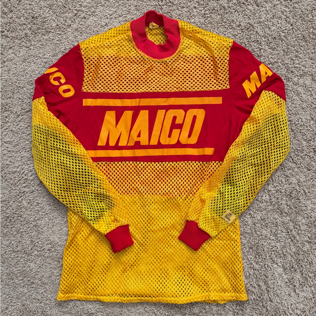 Viking Vintage Maico Red Yellow Mesh Jersey L Supercross Moto-X Mx Racing Usa